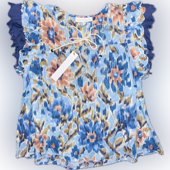 NWT House of Harlow 1960 Zoey Ruffle Sleeve Top - Picture 2 of 7